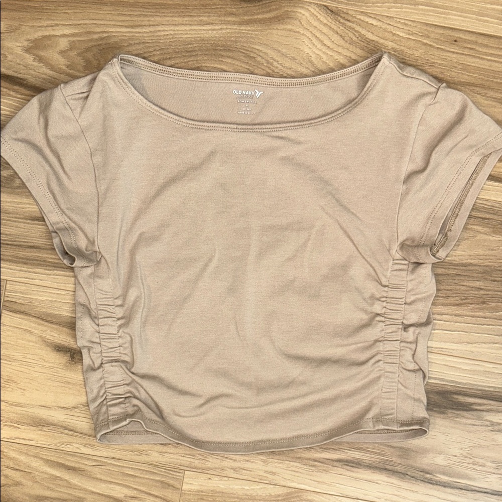 Old Navy Beige Ruched Crop Top